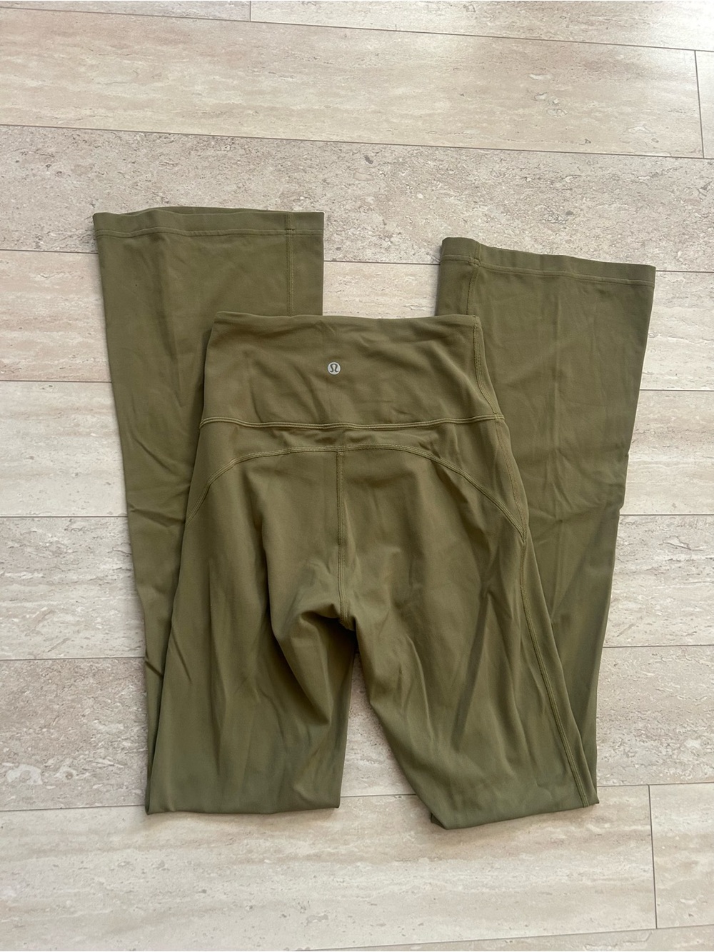 lululemon athletica Olive Green High-Rise Wide-Leg Leggings